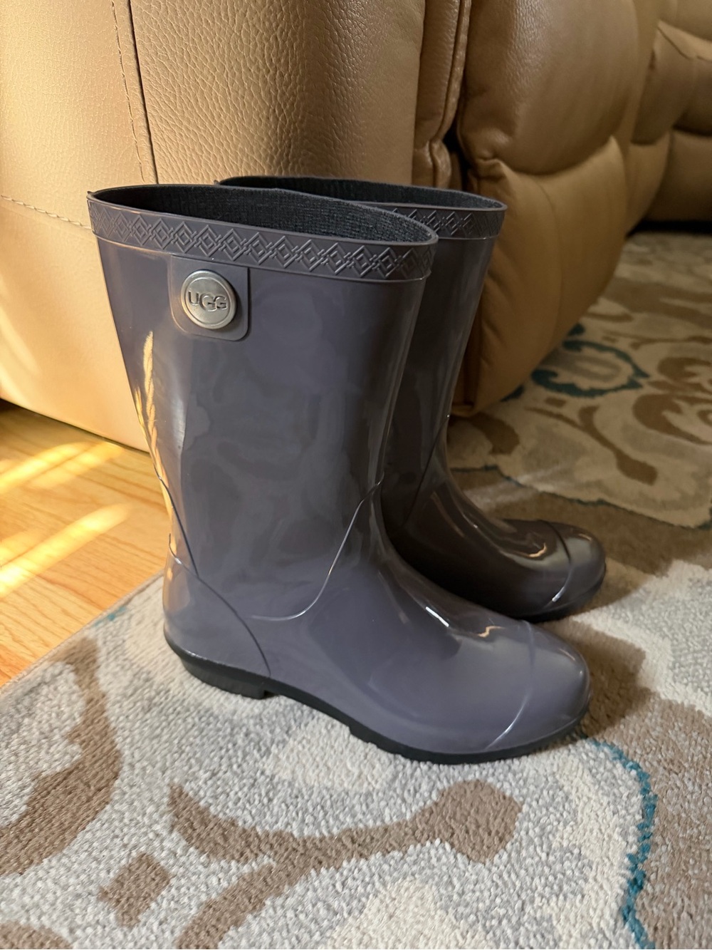 UGG Women's Glossy Slate Gray Rain Boots
